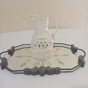 Vintage Lausitzer Glass Hand Cut Crystal Pitcher